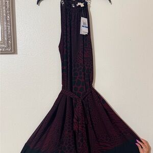 Michael Kors Burgundy and Black Maxi Dress